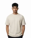 Drop Shoulder Essential T-Shirt – Beige