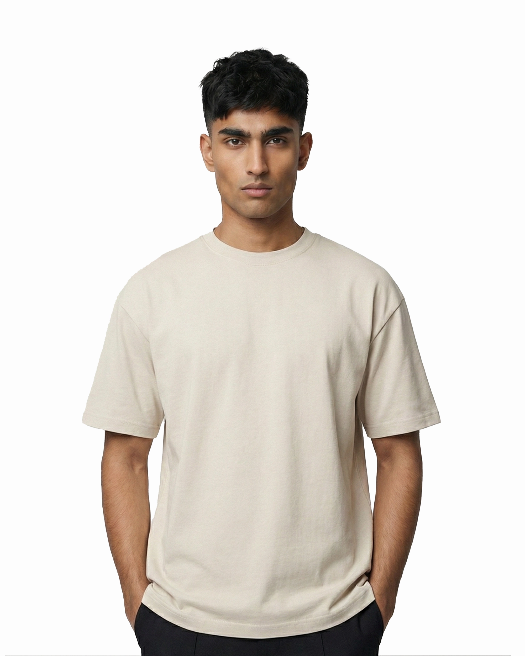 DSE-T-BG 1 Drop Shoulder Essential T-Shirt – Beige - Image 1