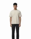 Drop Shoulder Essential T-Shirt – Beige - Image 2