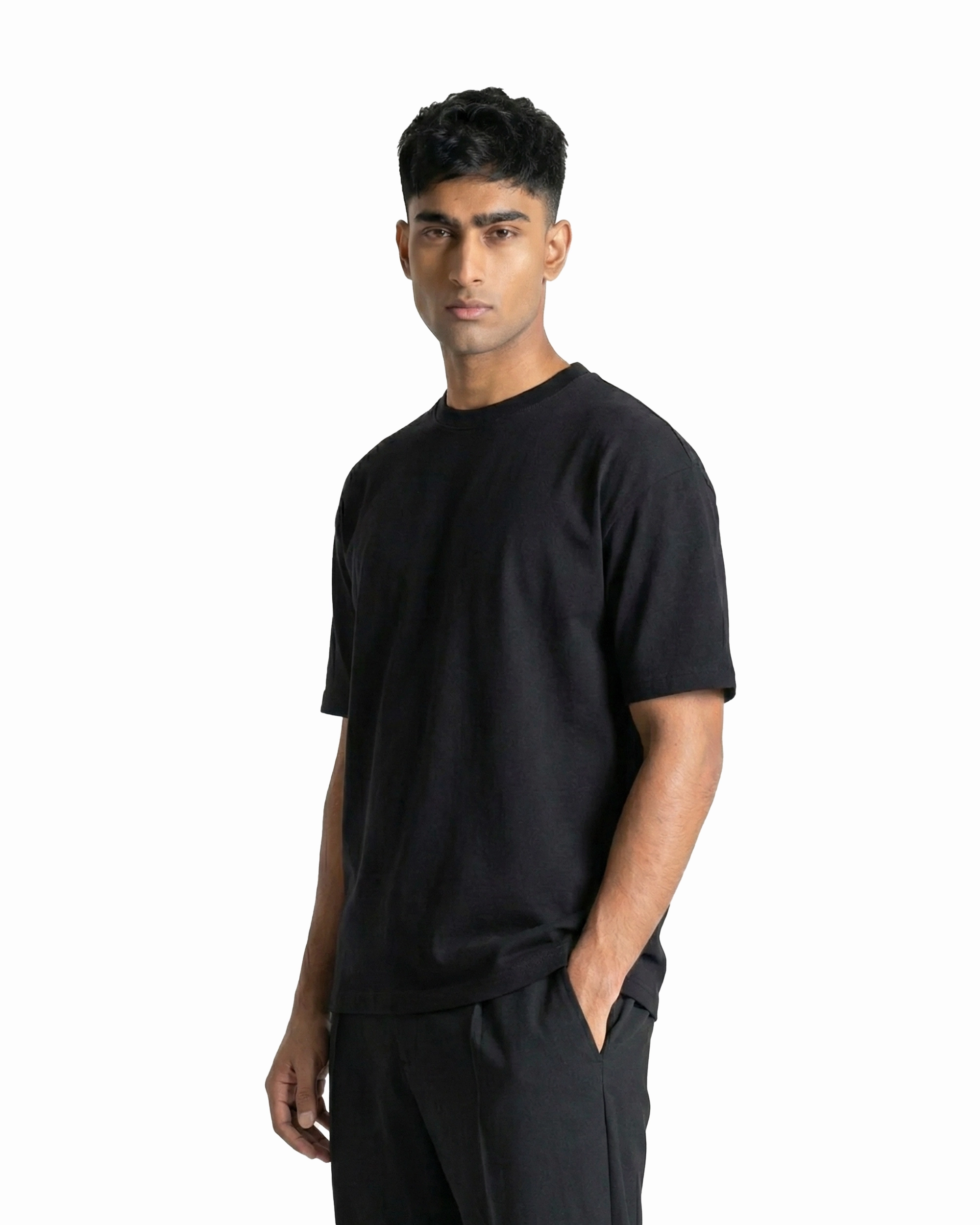 DSE-T-BL 1 Drop Shoulder Essential T-Shirt – Black - Image 1