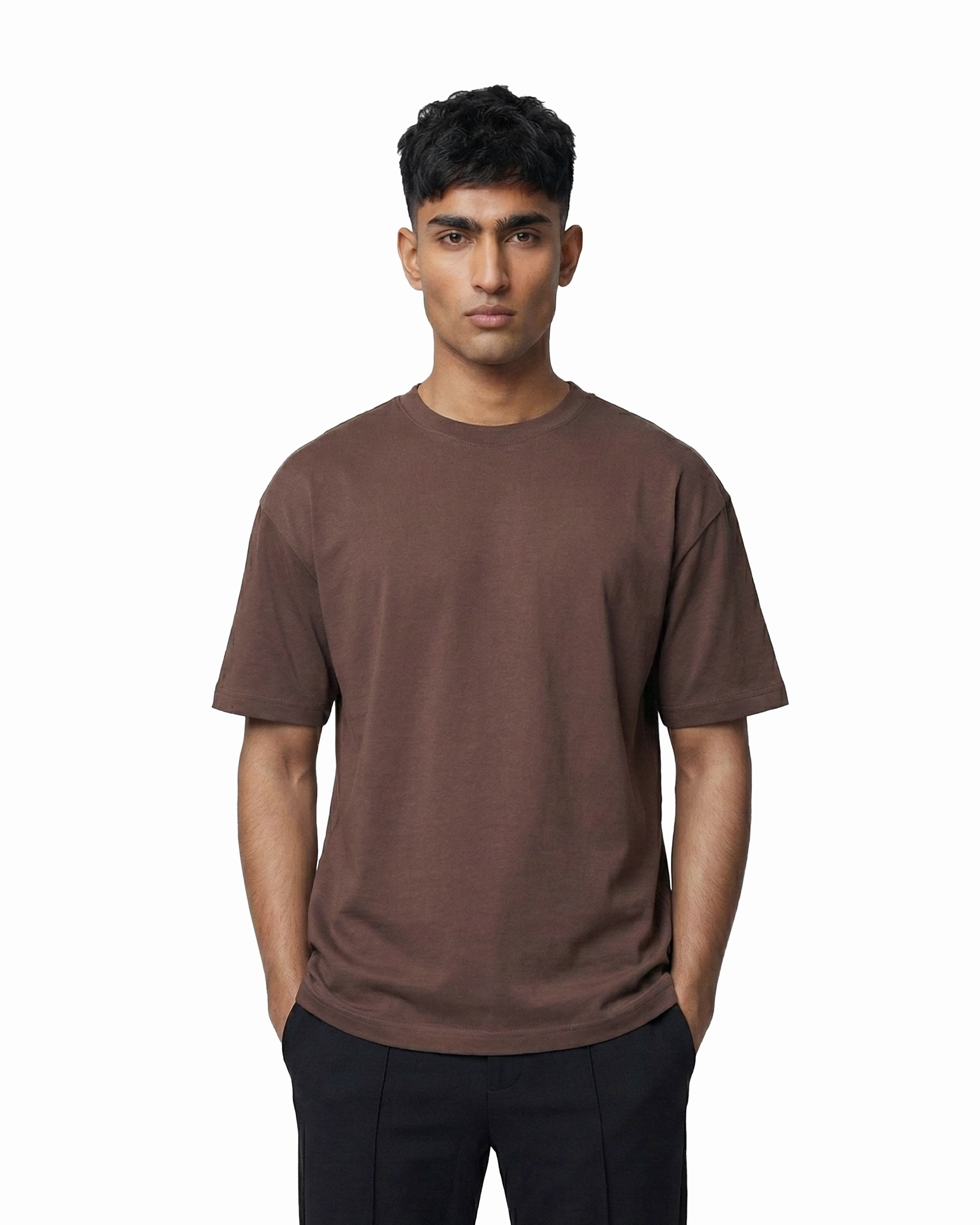 DSE-T-CF 1 Drop Shoulder Essential T-Shirt – Coffee - Image 1