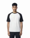 Drop Shoulder Raglan T-Shirt – White & Black