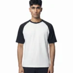 Drop Shoulder Raglan T-Shirt – White & Black