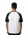 Drop Shoulder Raglan T-Shirt – White & Black - Image 3