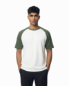 Drop Shoulder Raglan T-Shirt – White & Green