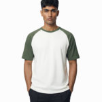 Drop Shoulder Raglan T-Shirt – White & Green