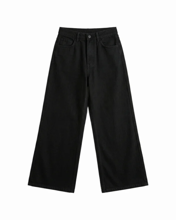 Baggy Denim Pants - All Black - Image 5