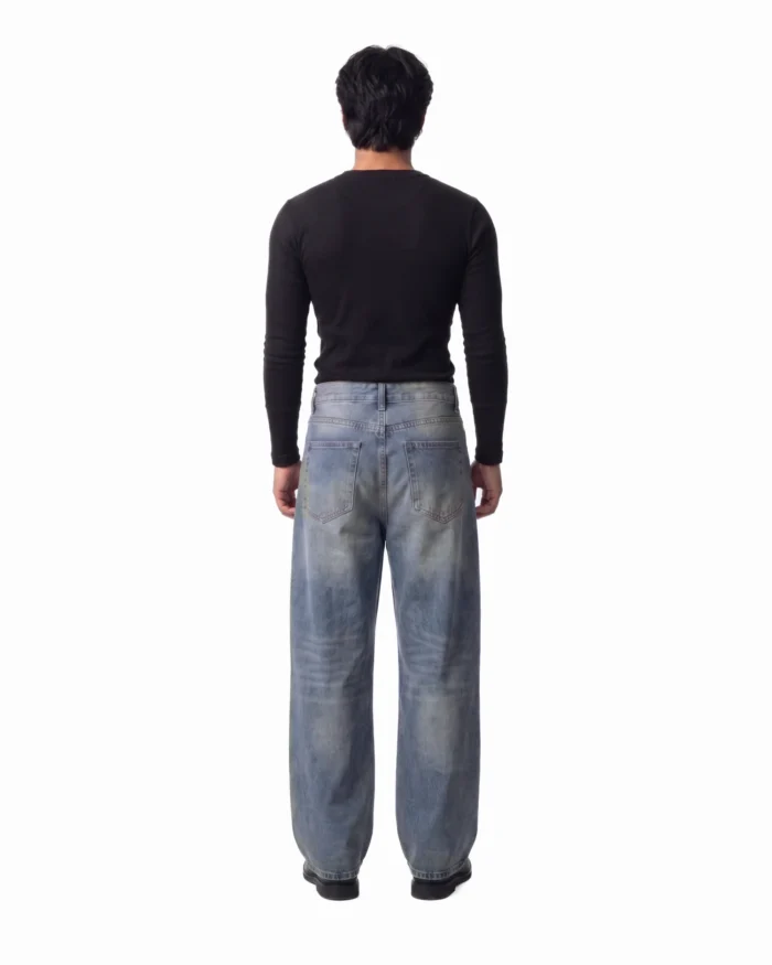 Baggy Dad Jeans - Dirty Blue - Image 3